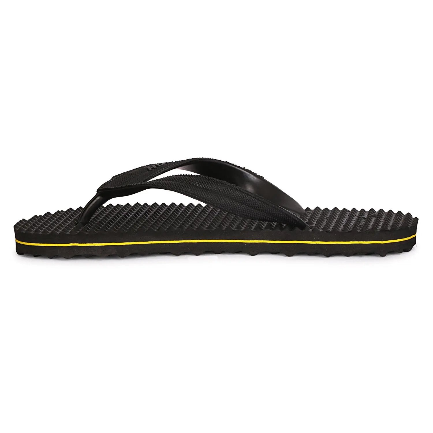 TGH LITEZ Fitness Health Hawai Chappal Slippers (Full Black)