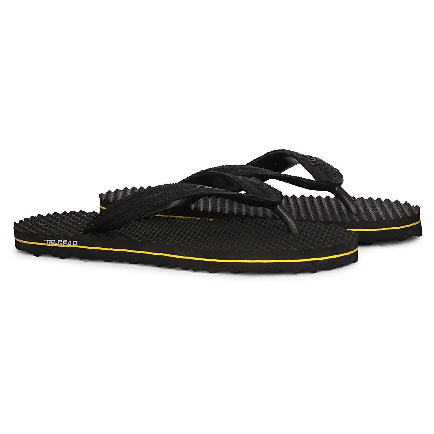 TGH LITEZ Fitness Health Hawai Chappal Slippers (Full Black)