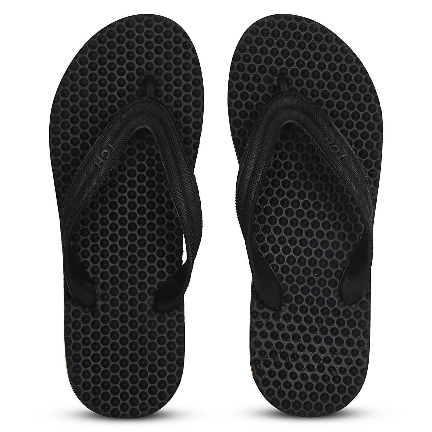 TGH LITEZ Fitness Health Hawai Chapple Slippers (Full Black)