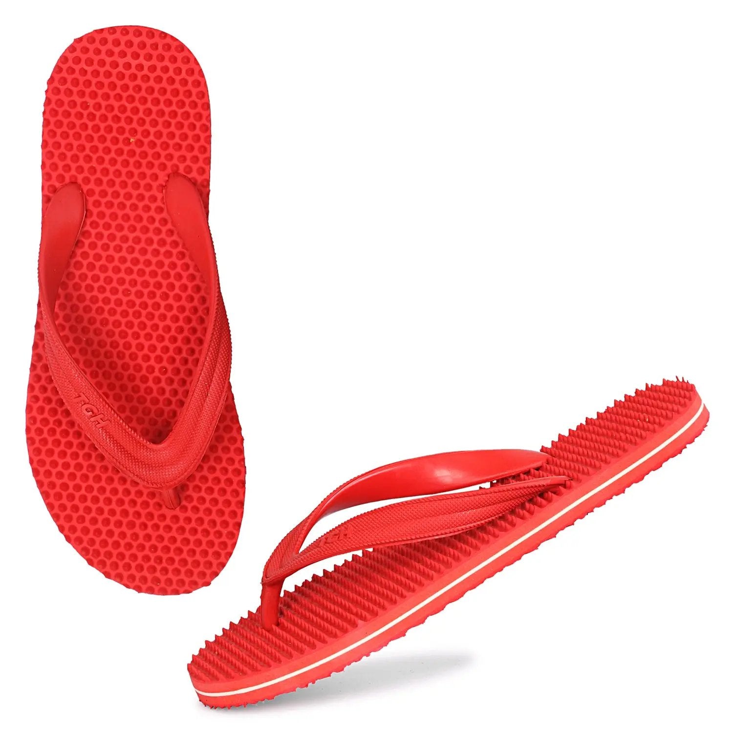 TGH LITEZ Fitness Health Hawai Chappal Slippers (Full Red)