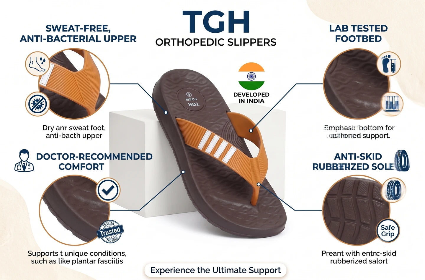 TGH Men Comfort EVA Slippers | Lightweight | Soft Cushion TGFM011