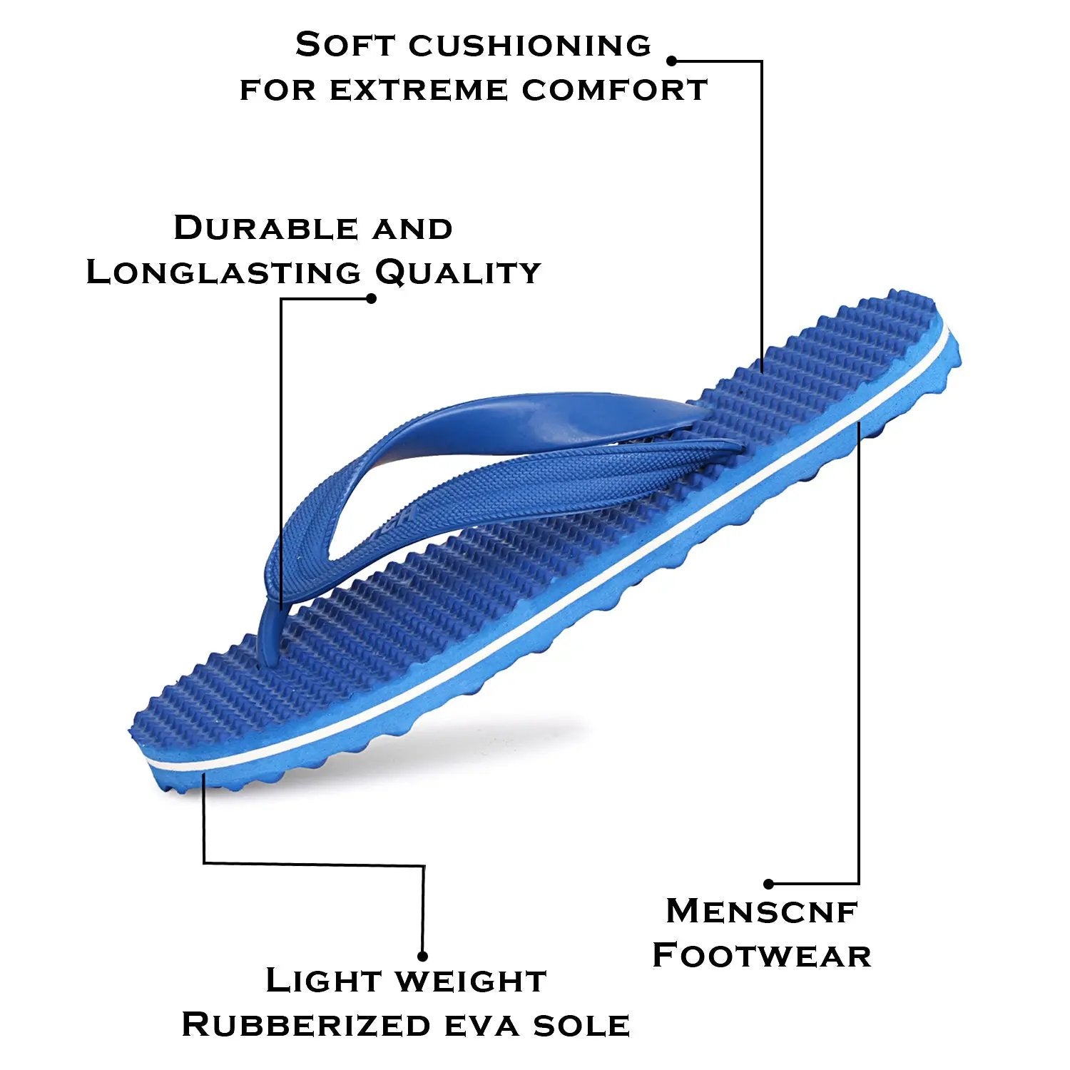 TGH LITEZ Fitness Health Hawai Chappal Slippers (Full Blue)