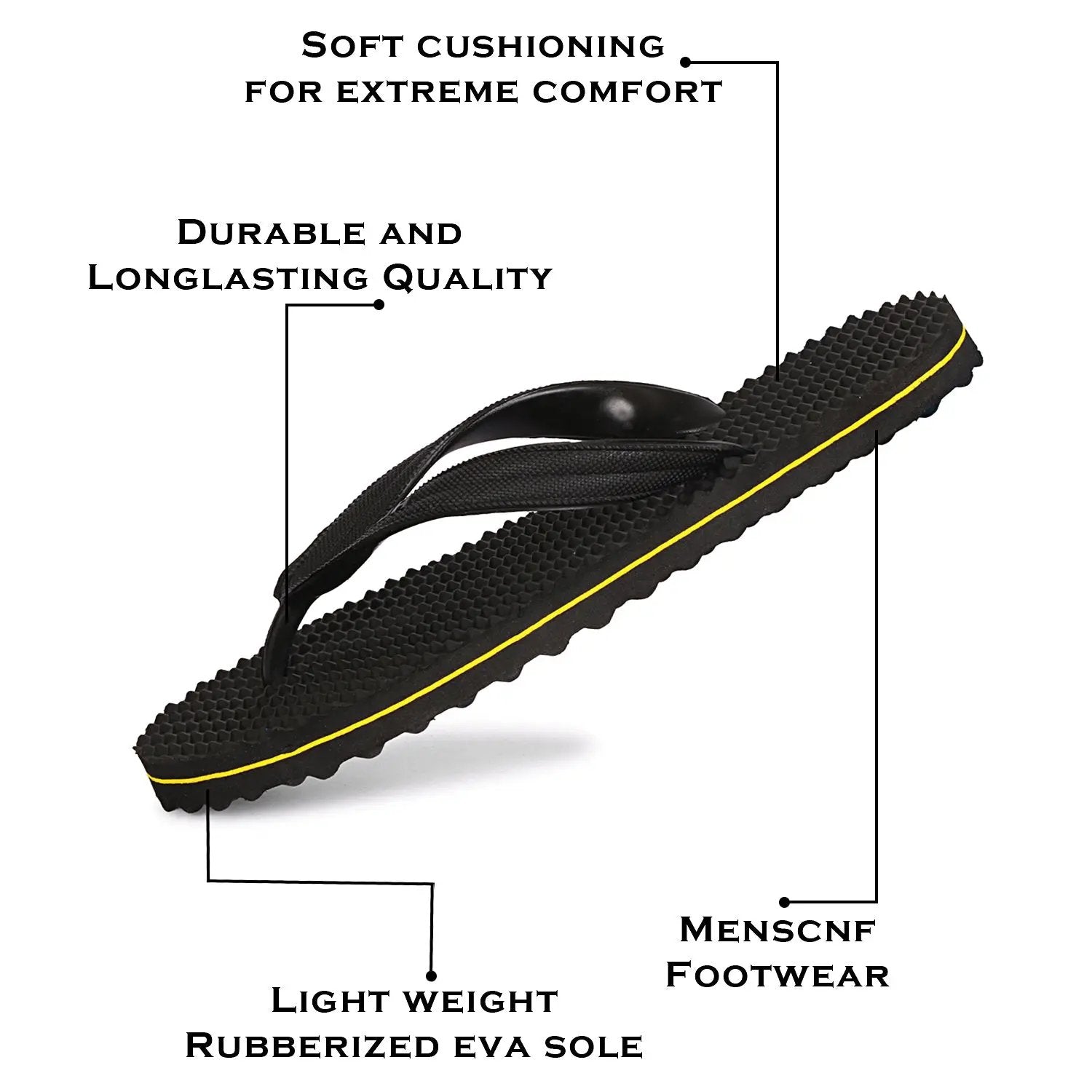 TGH LITEZ Fitness Health Hawai Chappal Slippers (Full Black)