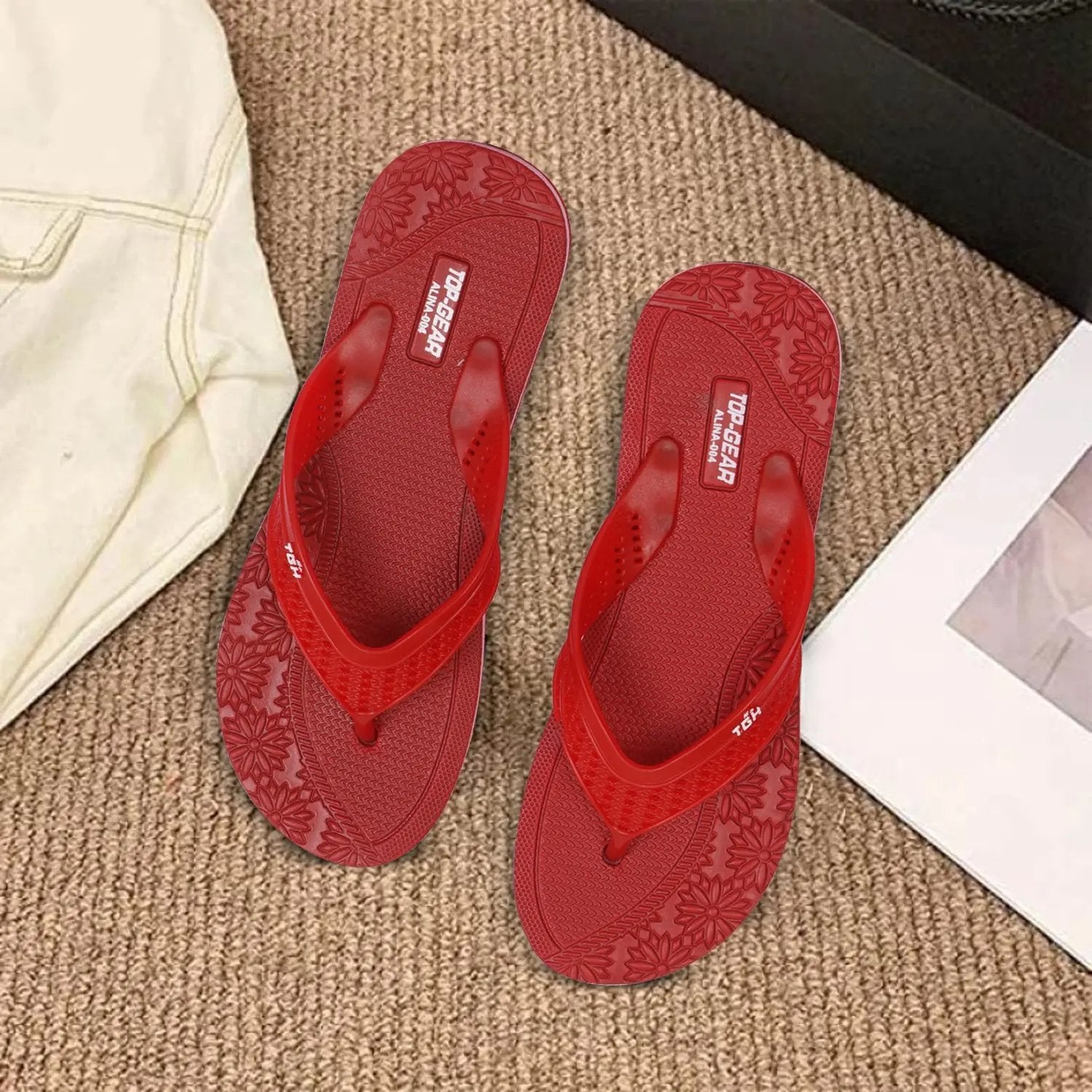 TGH LITEZ Alina004 Women's Soft & Comfortable Slip-On Hawai Chappal for Daily Wear