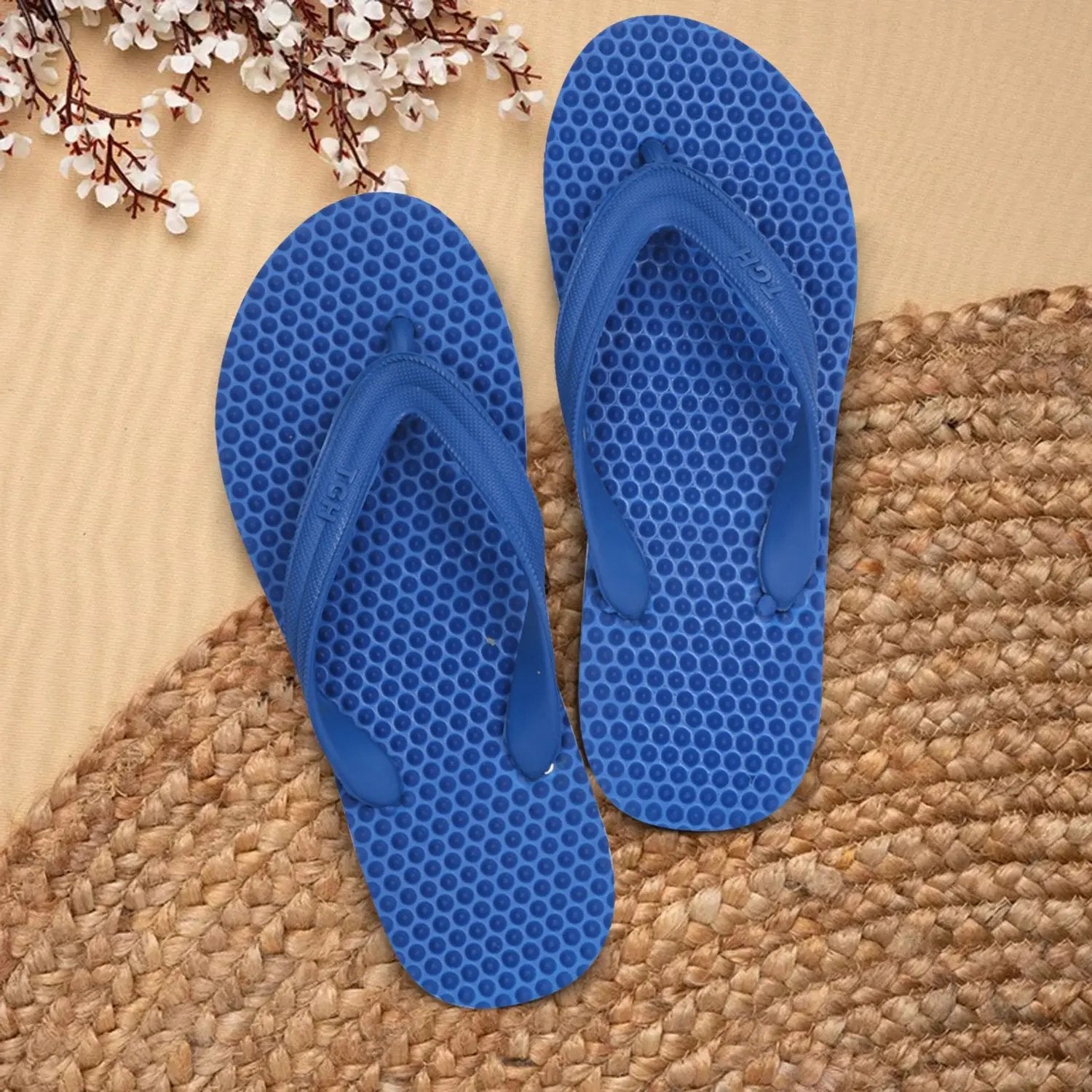 TGH LITEZ Fitness Health Hawai Chappal Slippers (Full Blue)