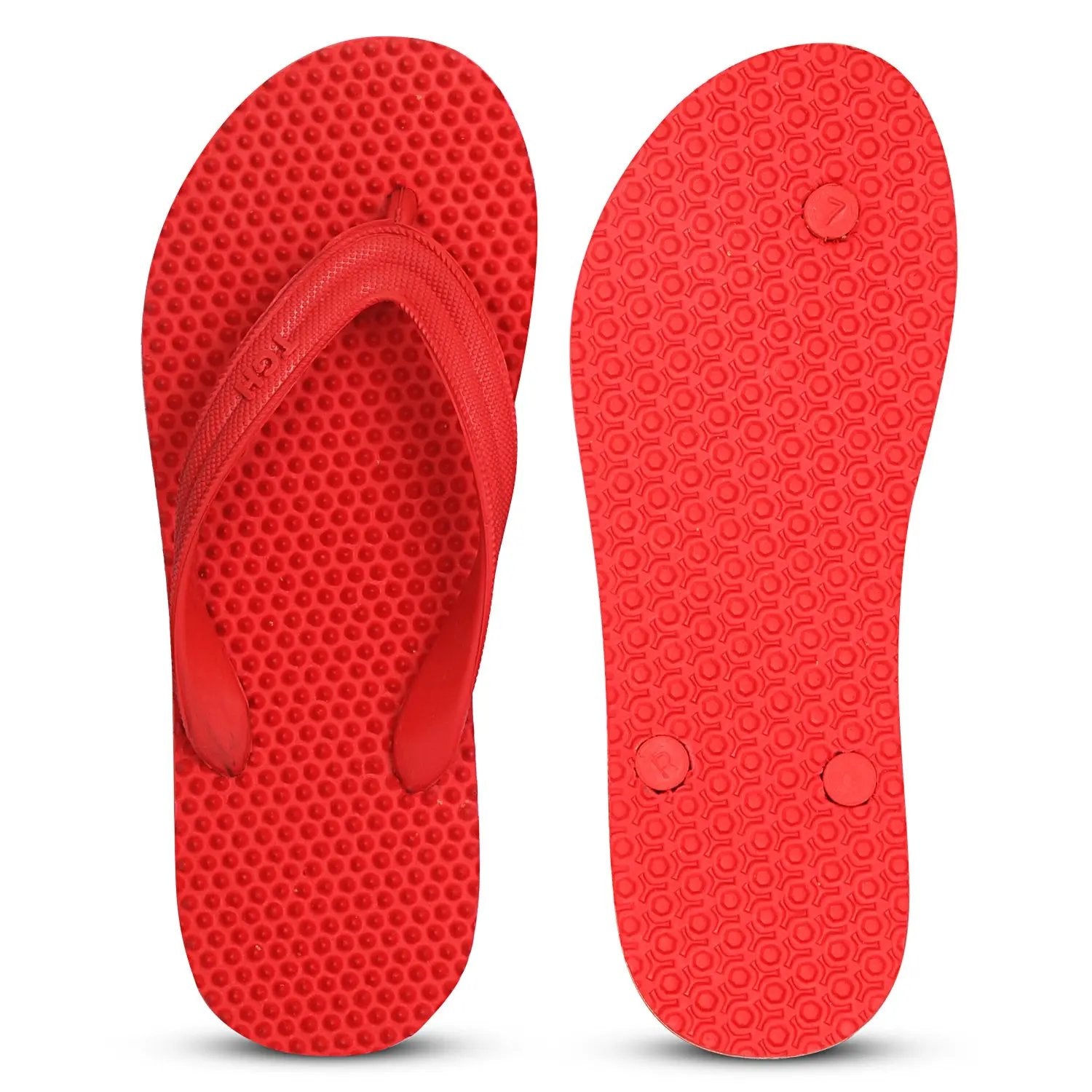 TGH LITEZ Fitness Health Hawai Chappal Slippers (Full Red)